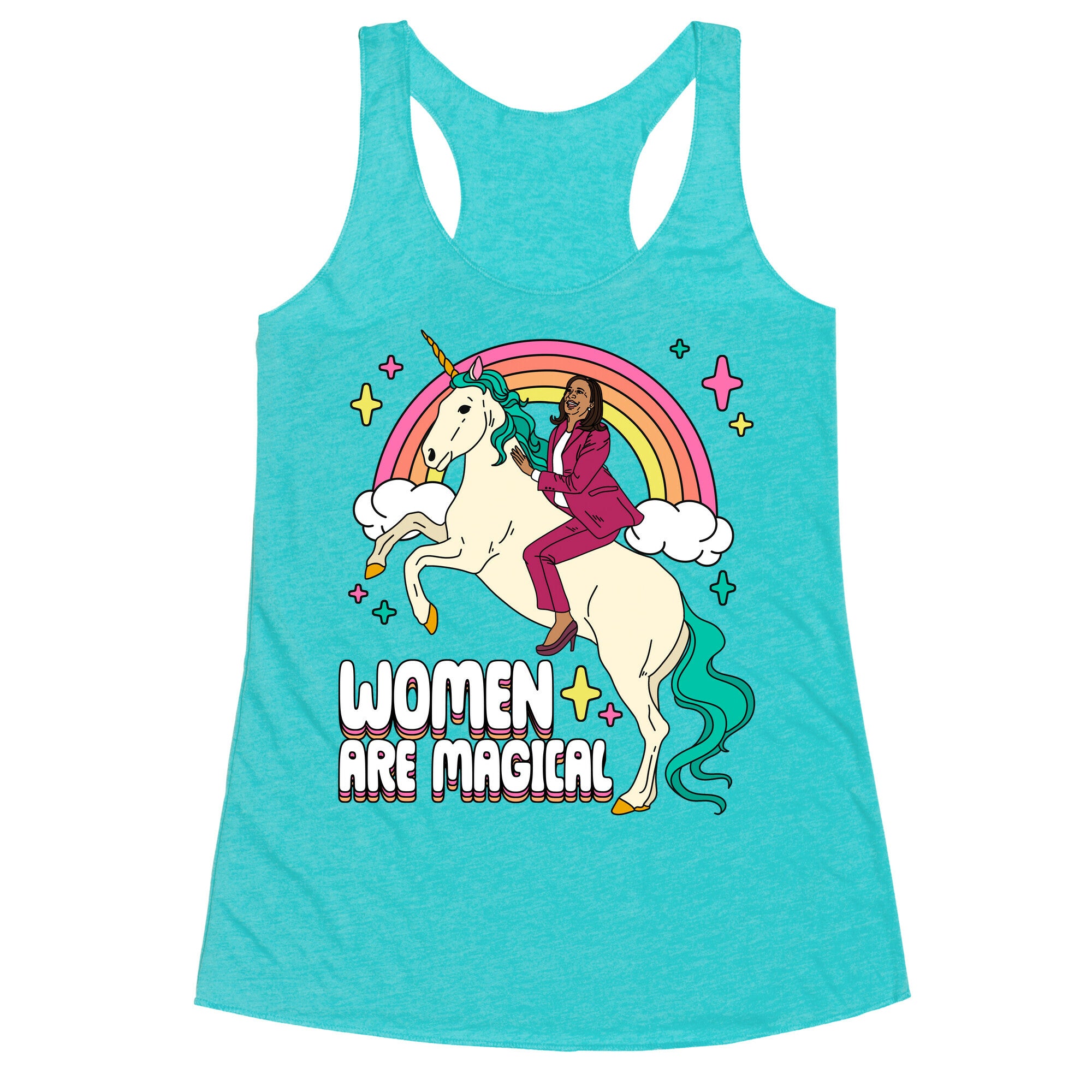 Women are Magical Kamala Harris Unicorn Racerback Tank